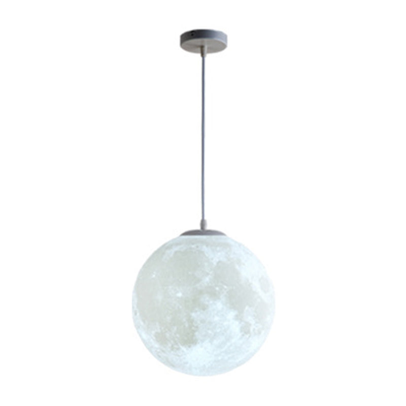 1 Light Moon Hanging Light Fixtures simplicity Nordic Style Plastic Ceiling Pendant Light for Bedroom