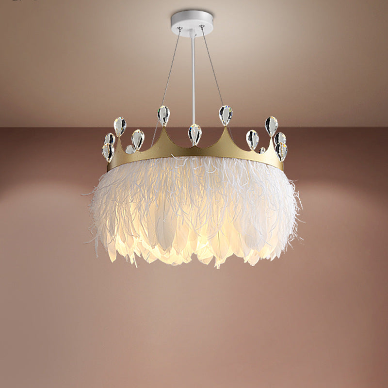 1 lámpara de iluminación suspendida de corona de luz simplicidad lámpara de techo metálico de estilo nórdico para niños dormitorio