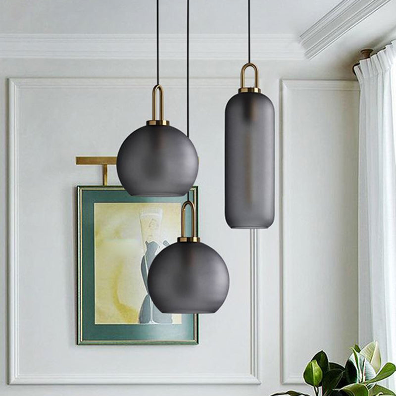 Contemporary Blown Glass Pendant Light 1-Light Hanging Pendant Lighting For Bedroom
