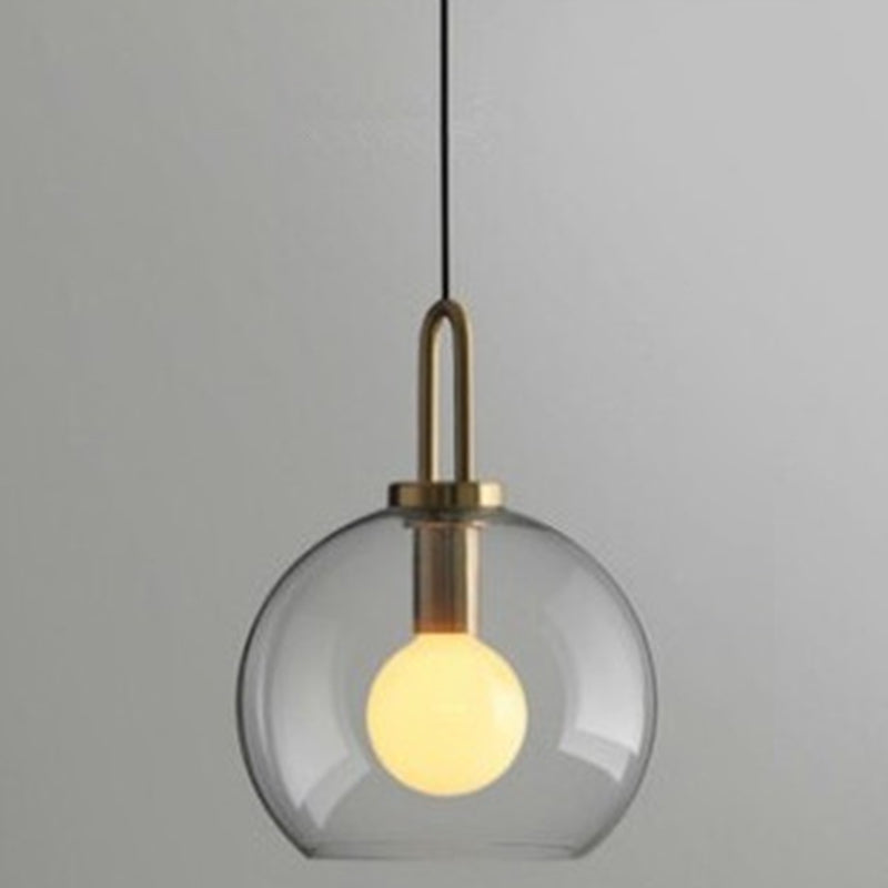 Contemporary Blown Glass Pendant Light 1-Light Hanging Pendant Lighting For Bedroom