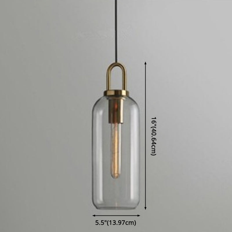 Contemporary Blown Glass Pendant Light 1-Light Hanging Pendant Lighting For Bedroom