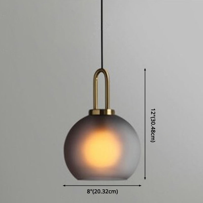 Contemporary Blown Glass Pendant Light 1-Light Hanging Pendant Lighting For Bedroom