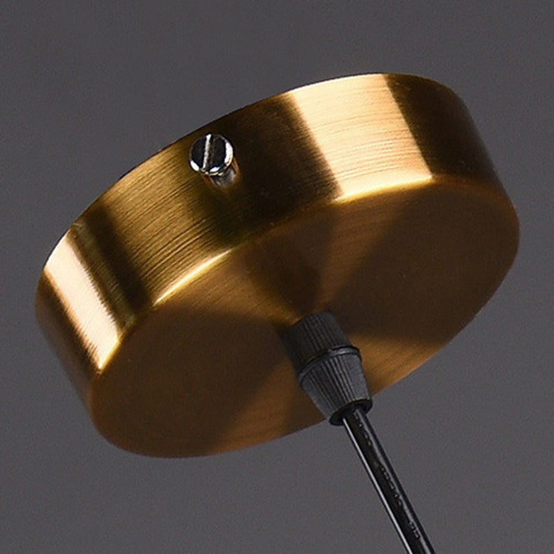 Mid-Century Design Globe Hanging Lamp Glass Shade with Metal Ring For Bedroom