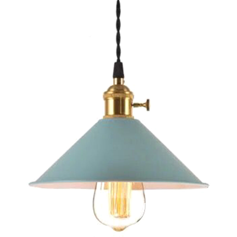 Light ombrello industriale Nordic Light Metal Macarons Colorful Macarons a 1 luci a pendente Accensione