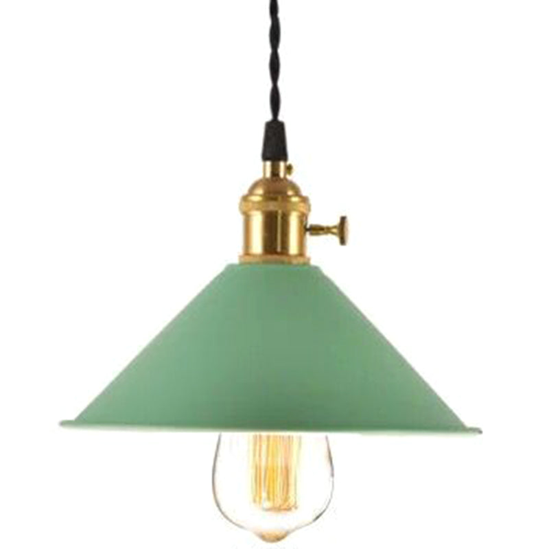 Light ombrello industriale Nordic Light Metal Macarons Colorful Macarons a 1 luci a pendente Accensione