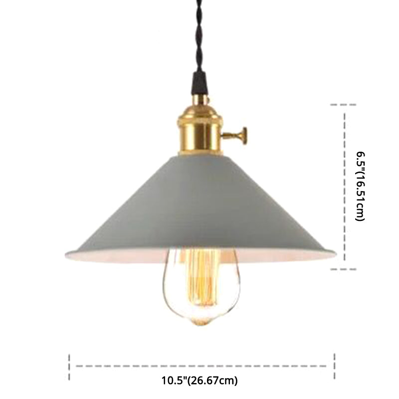 Light ombrello industriale Nordic Light Metal Macarons Colorful Macarons a 1 luci a pendente Accensione