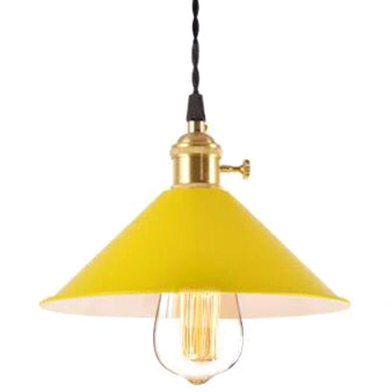 Light ombrello industriale Nordic Light Metal Macarons Colorful Macarons a 1 luci a pendente Accensione