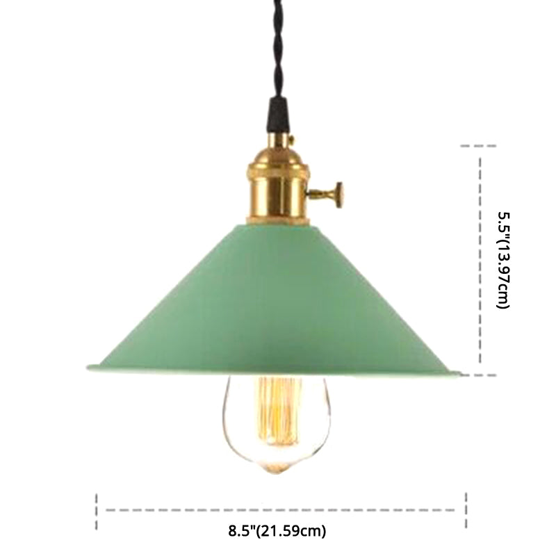 Light ombrello industriale Nordic Light Metal Macarons Colorful Macarons a 1 luci a pendente Accensione