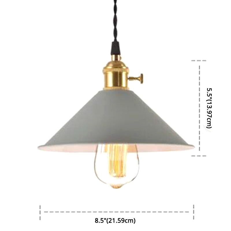 Light ombrello industriale Nordic Light Metal Macarons Colorful Macarons a 1 luci a pendente Accensione