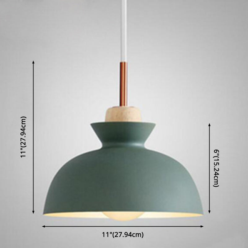Lampada a ciondolo in legno a 1 luci in legno Nordic Modern Style Metal Restaugh Hanging Lampada