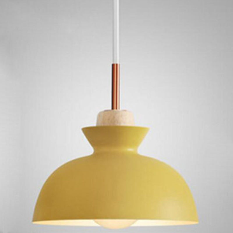 Lampada a ciondolo in legno a 1 luci in legno Nordic Modern Style Metal Restaugh Hanging Lampada
