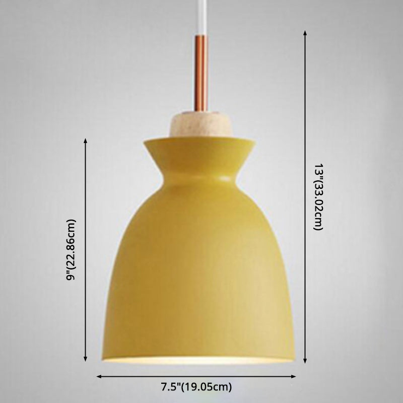 Lampada a ciondolo in legno a 1 luci in legno Nordic Modern Style Metal Restaugh Hanging Lampada