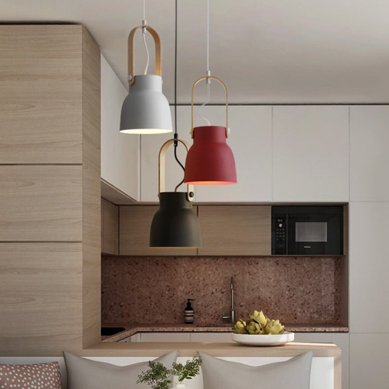 Lampada a ciondolo a testa in giù da 1 luci a testa in giù per il ristorante in metallo in stile moderno nordico lampada sospesa