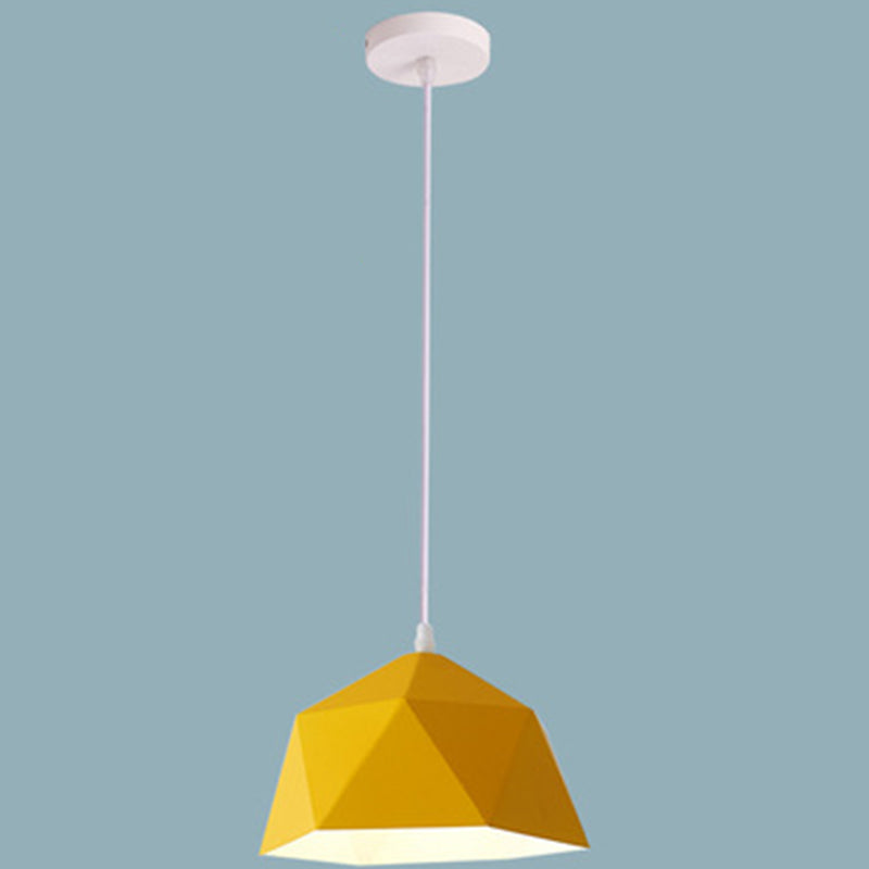 1-Licht-Diamant-Anhängerlampe Nordic Macarons Stil Metall Esszimmer Hanging Lampe