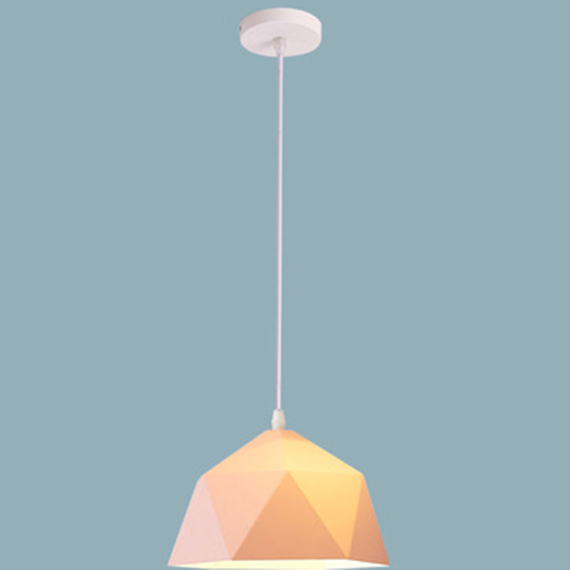 1-Licht-Diamant-Anhängerlampe Nordic Macarons Stil Metall Esszimmer Hanging Lampe
