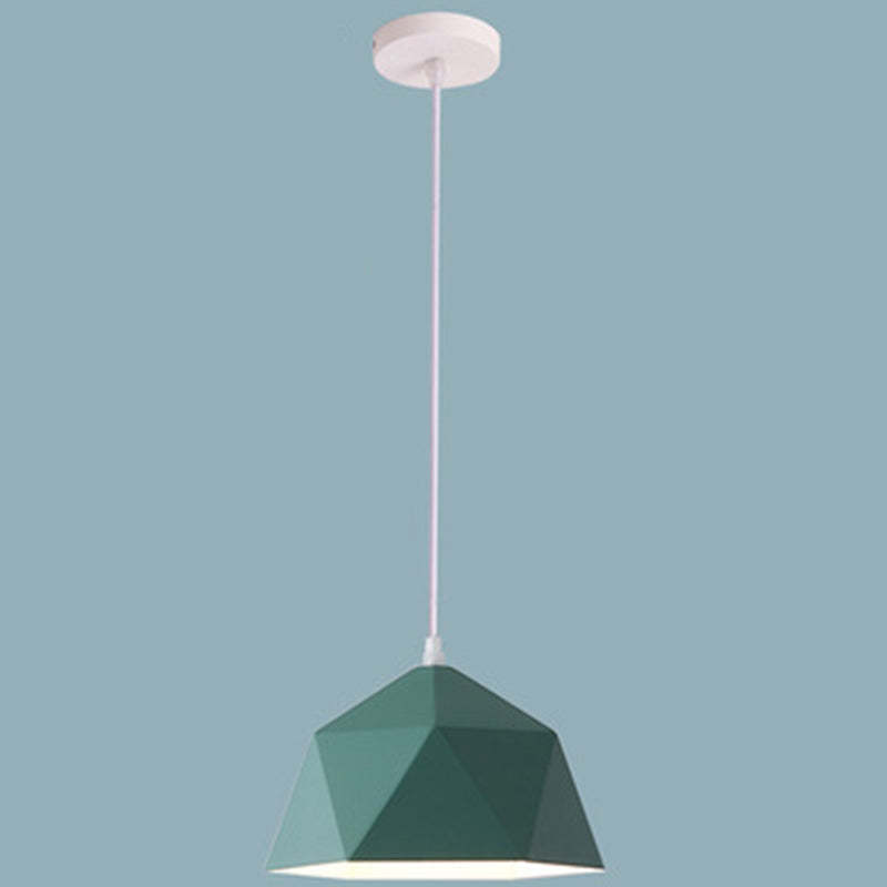 1-Licht-Diamant-Anhängerlampe Nordic Macarons Stil Metall Esszimmer Hanging Lampe