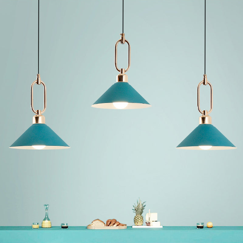 Modern Macarons Umbrella Shade Pendant Light Metal Pendant Lighting with Metal Ring