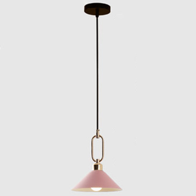 Modern Macarons Umbrella Shade Pendant Light Metal Pendant Lighting with Metal Ring