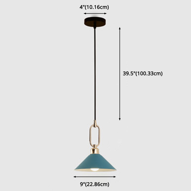Modern Macarons Umbrella Shade Pendant Light Metal Pendant Lighting with Metal Ring