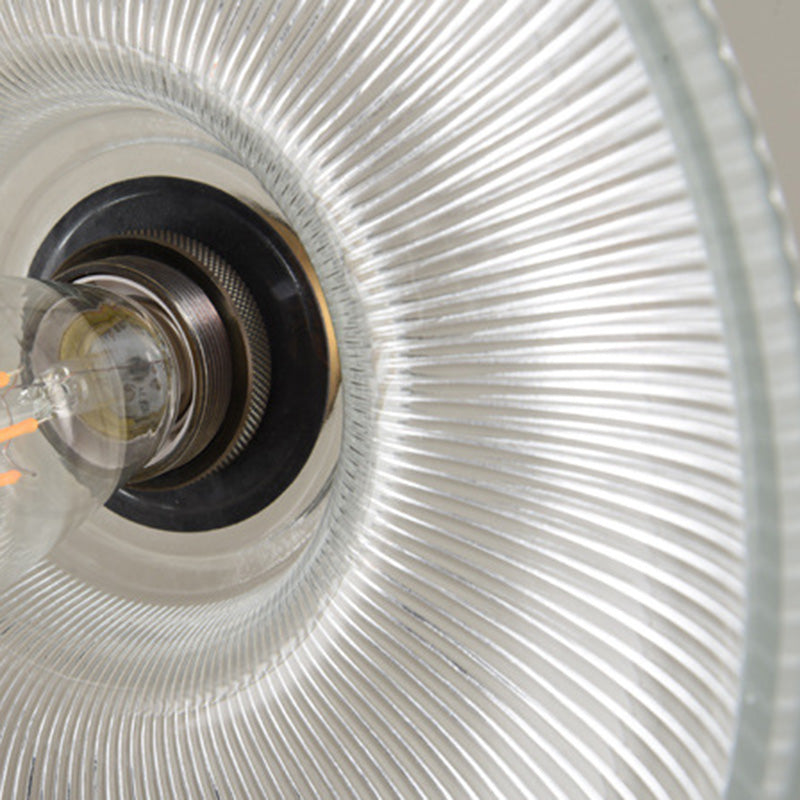 Retro Industrial 1 Light Pendant Prismatic Glass Dome Pendant Lighting  for Living Room