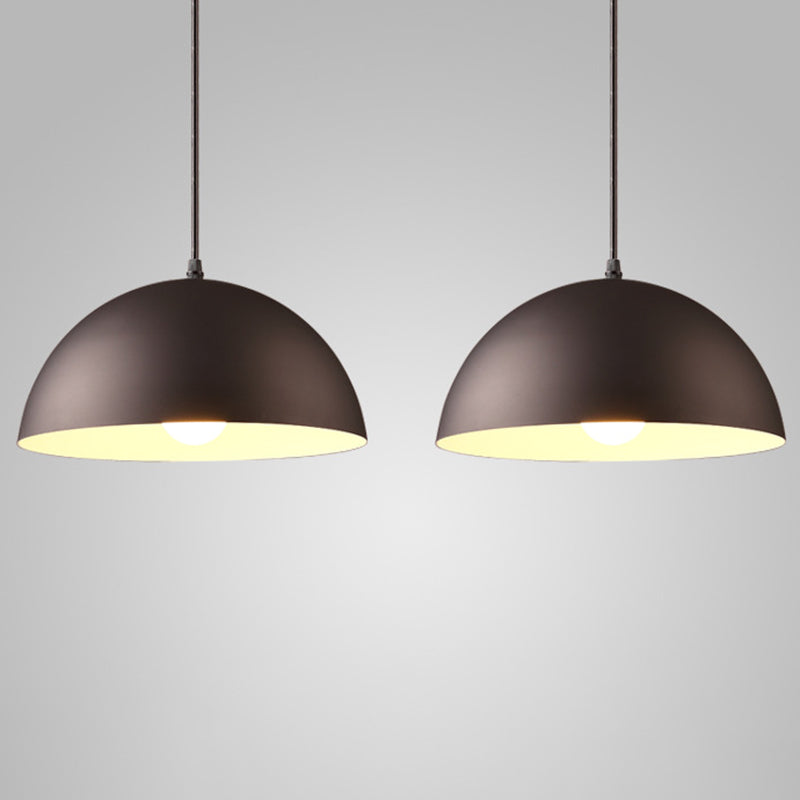 Metal Ribbed Dome Hanging Light 1-Light Nordic minimaliste Style suspendu lampe pour restaurant