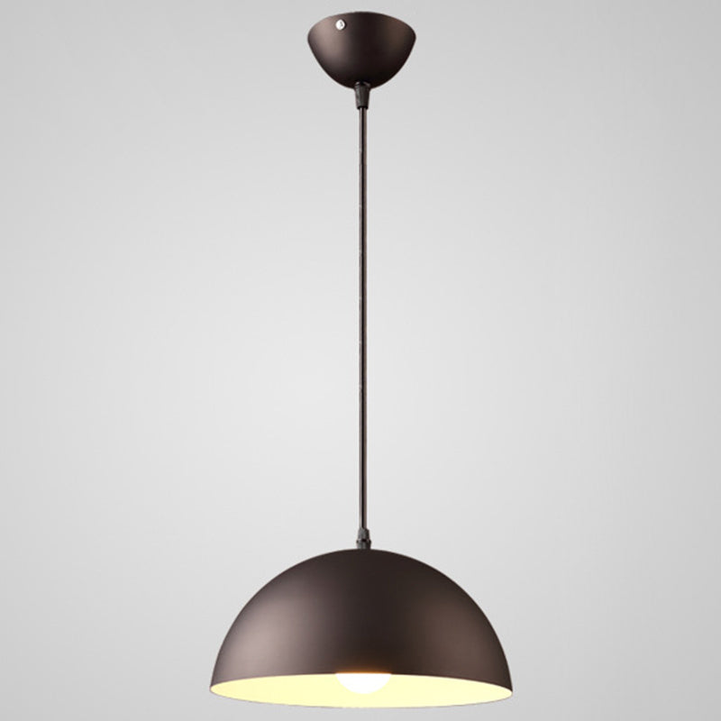 Metal Ribbed Dome Hanging Light 1-Light Nordic minimaliste Style suspendu lampe pour restaurant
