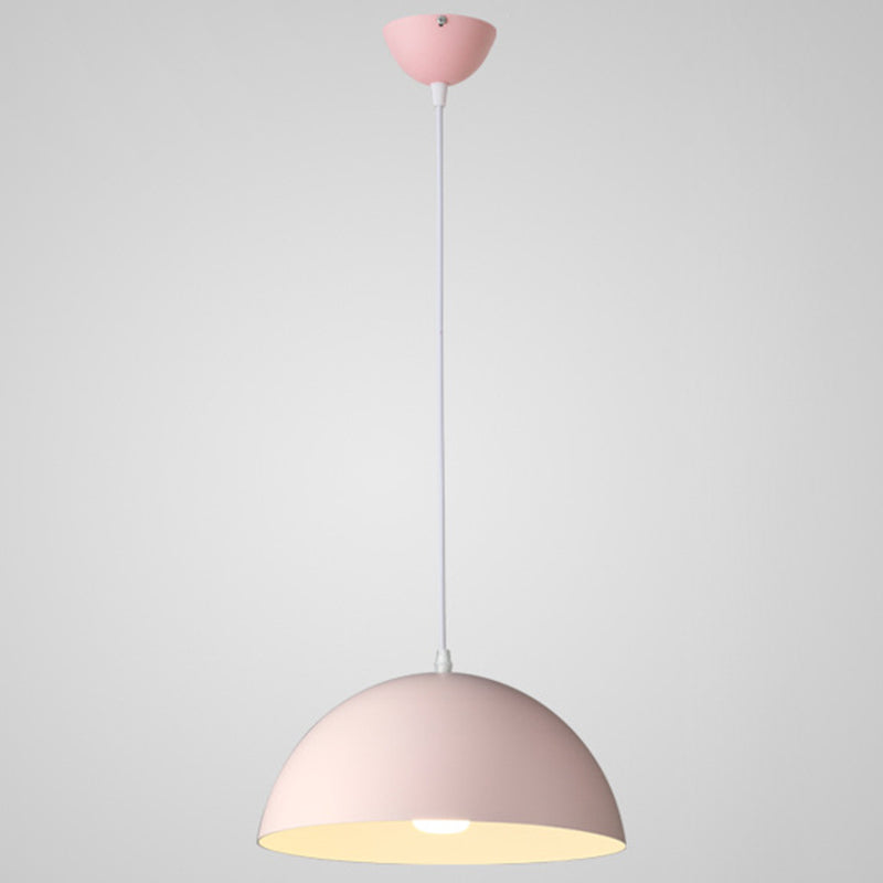 Metal Ribbed Dome Hanging Light 1-Light Nordic minimaliste Style suspendu lampe pour restaurant