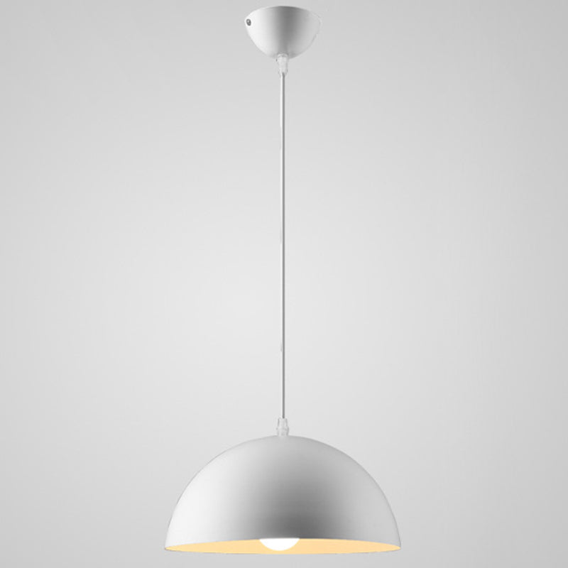 Metal Ribbed Dome Hanging Light 1-Light Nordic minimaliste Style suspendu lampe pour restaurant