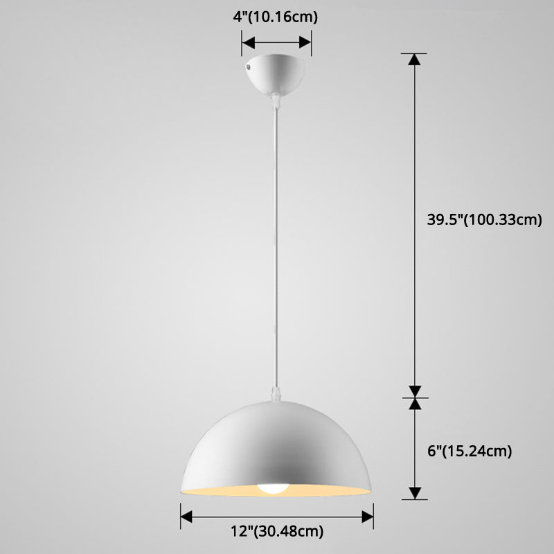 Metal Ribbed Dome Hanging Light 1-Light Nordic minimaliste Style suspendu lampe pour restaurant