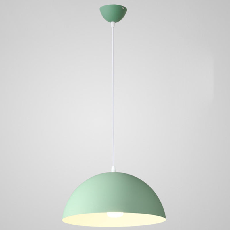Metal Ribbed Dome Hanging Light 1-Light Nordic minimaliste Style suspendu lampe pour restaurant