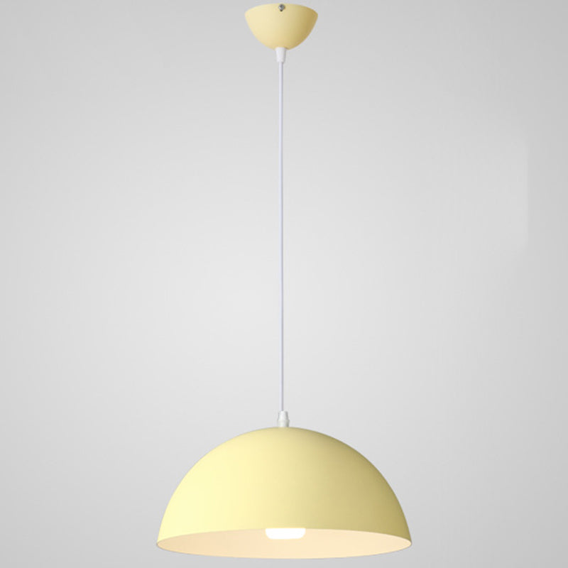 Metal Ribbed Dome Hanging Light 1-Light Nordic minimaliste Style suspendu lampe pour restaurant