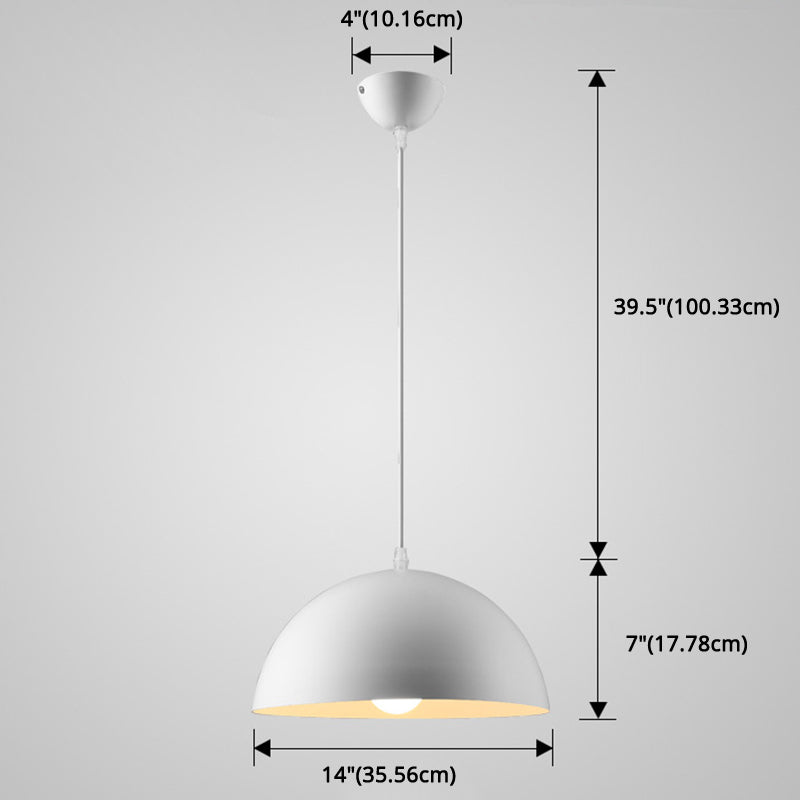 Metal Ribbed Dome Hanging Light 1-Light Nordic minimaliste Style suspendu lampe pour restaurant