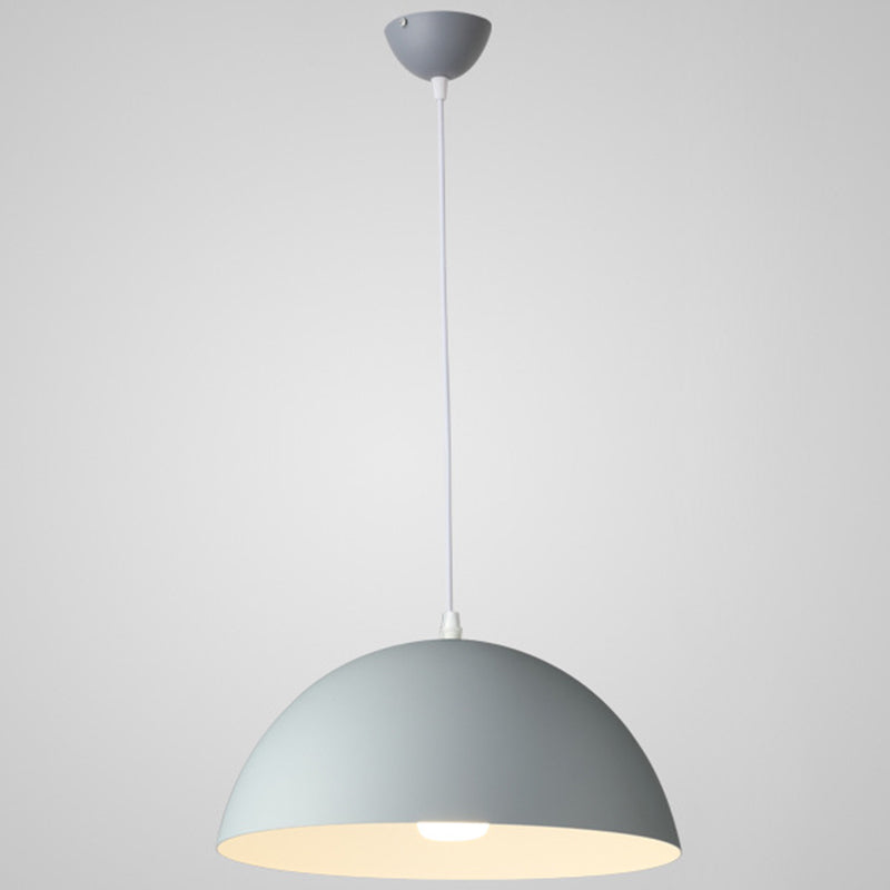 Metal Ribbed Dome Hanging Light 1-Light Nordic minimaliste Style suspendu lampe pour restaurant
