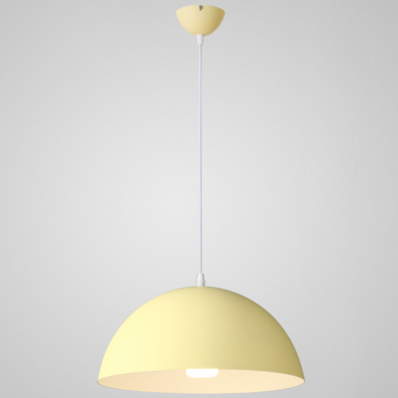 Metal Ribbed Dome Hanging Light 1-Light Nordic minimaliste Style suspendu lampe pour restaurant