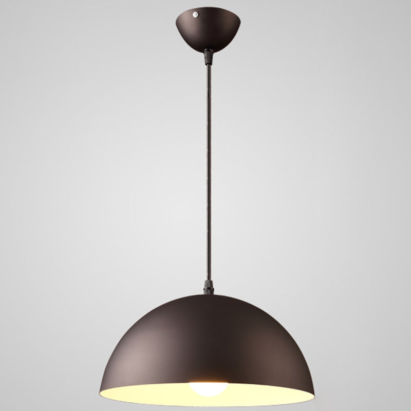 Metal Ribbed Dome Hanging Light 1-Light Nordic minimaliste Style suspendu lampe pour restaurant
