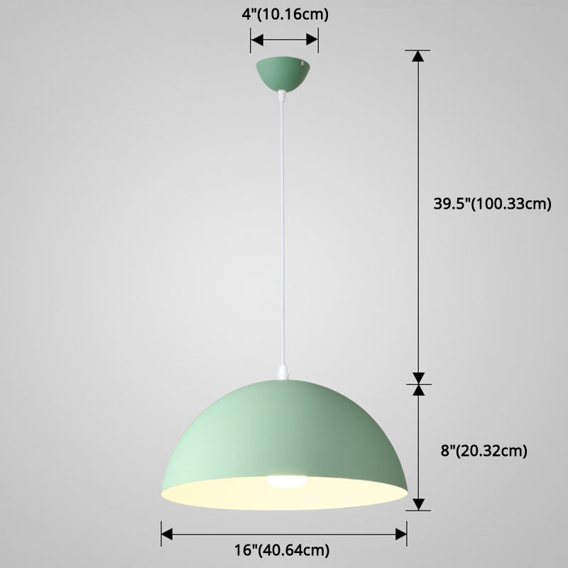 Metal Ribbed Dome Hanging Light 1-Light Nordic minimaliste Style suspendu lampe pour restaurant