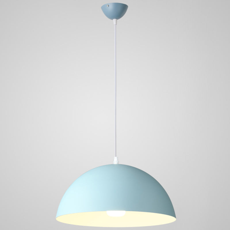 Metal Ribbed Dome Hanging Light 1-Light Nordic minimaliste Style suspendu lampe pour restaurant