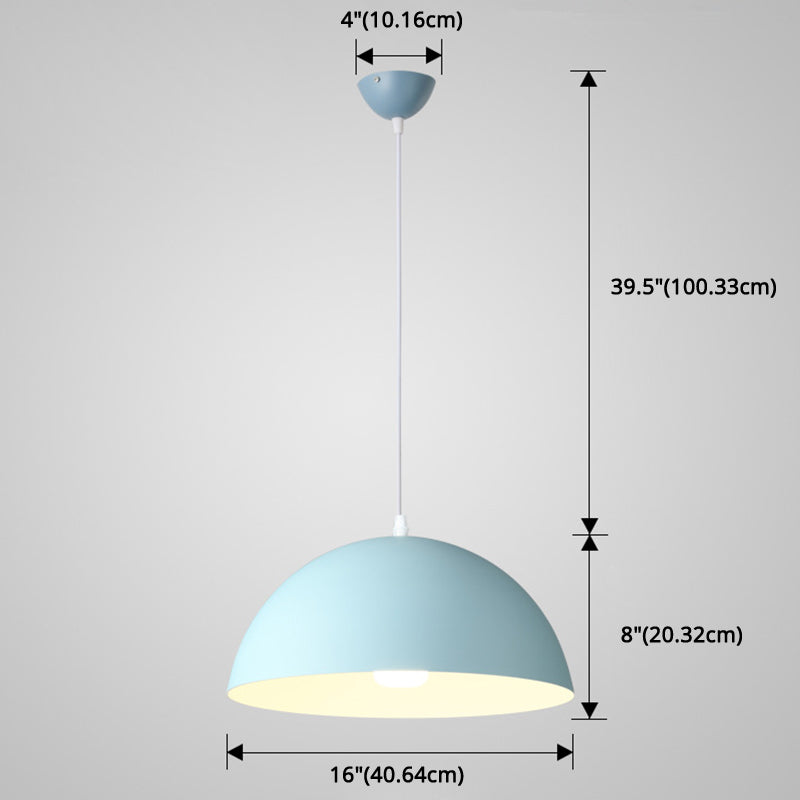 Metal Ribbed Dome Hanging Light 1-Light Nordic minimaliste Style suspendu lampe pour restaurant