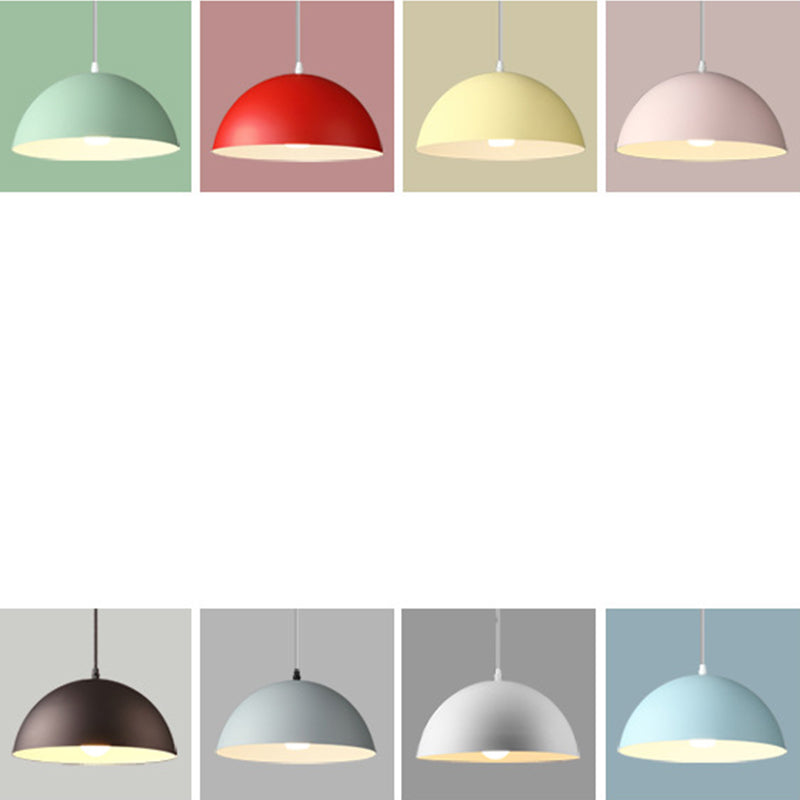 Metal Ribbed Dome Hanging Light 1-Light Nordic minimaliste Style suspendu lampe pour restaurant