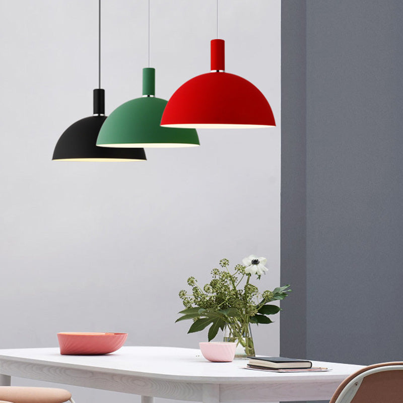 Metal Hemispherical Hanging Light Nordic Style 1 Light  Restaurant Ceiling Pendant Lamp