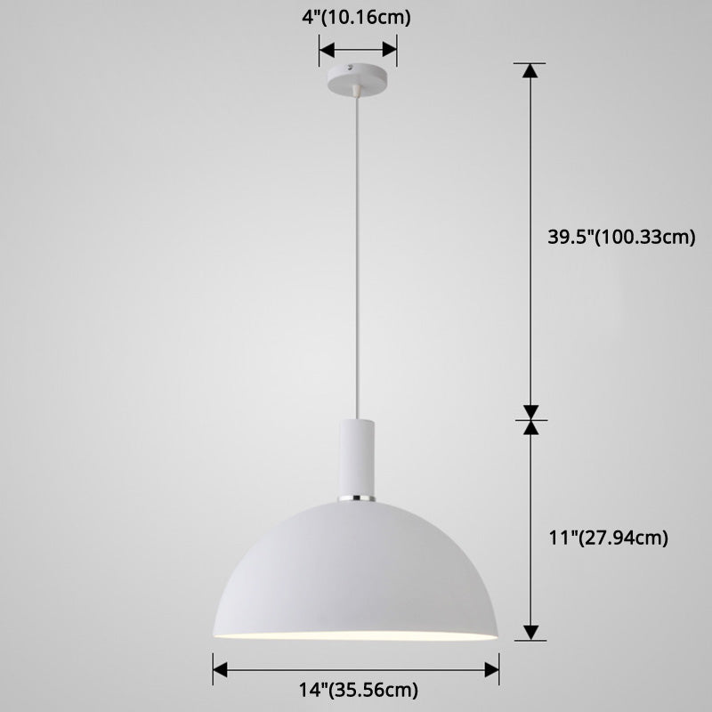 Metal Hemispherical Hanging Light Nordic Style 1 Light  Restaurant Ceiling Pendant Lamp