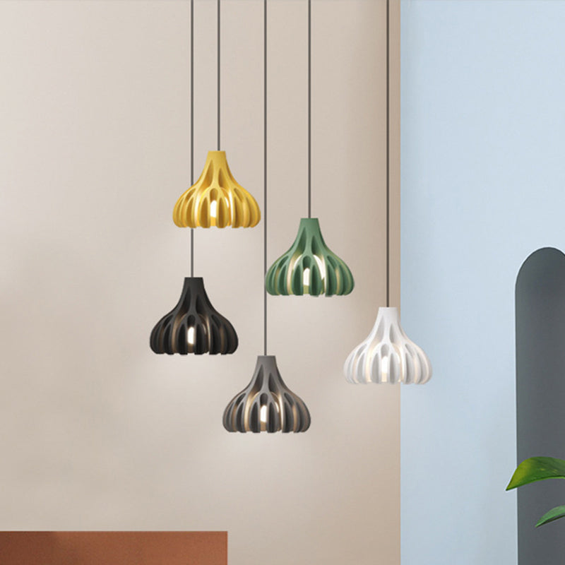 1-Light Coral Line Shade Pendant Lampe Nordic Modern Modern Style Resin Prowing Lamping For Dining Room