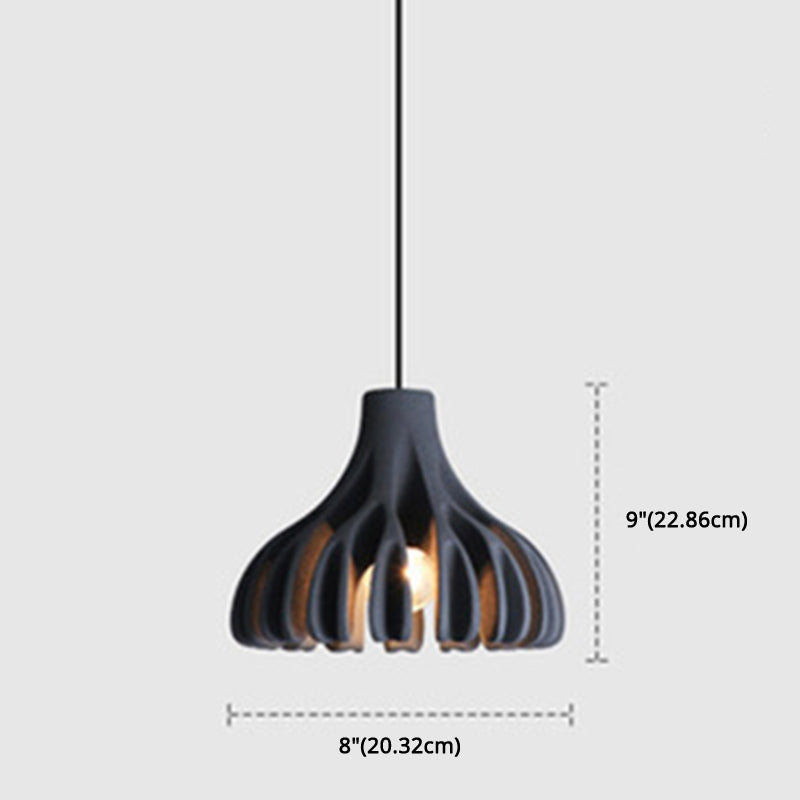 1-Light Coral Line Shade Pendant Lampe Nordic Modern Modern Style Resin Prowing Lamping For Dining Room