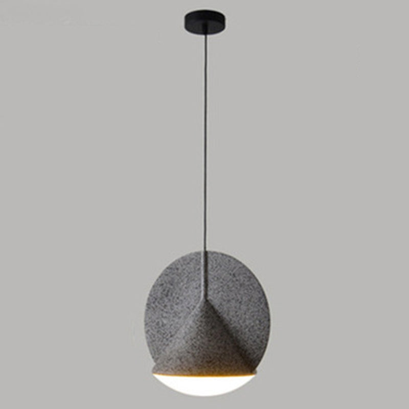 1-Light Round Shade Pendant Lamp Nordic Modern Style Resin  Hanging Lamp for Living Room