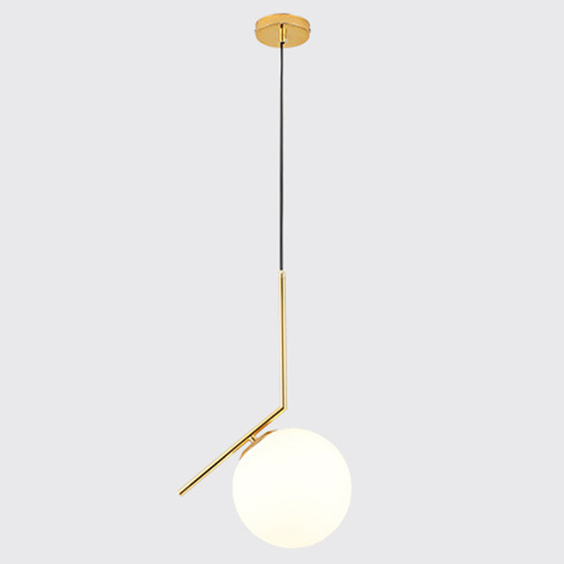 Globe de conception du milieu du siècle Lampe suspendue Opale Grosted Glass Shade 1 Light Pendant Light