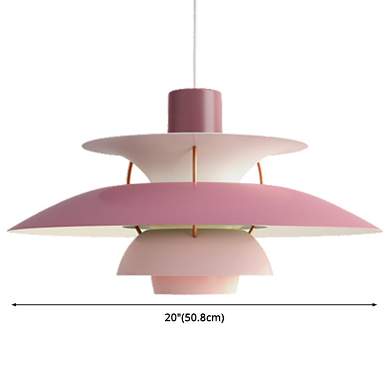 Metal Flying Saucer Hanging Light 1 Light Nordic Style Hanging Lamp for Restaurant