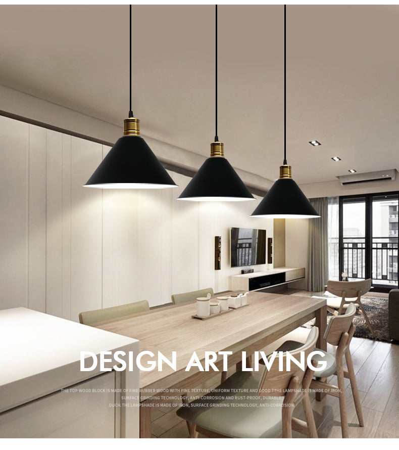 Metal Tapered Hanging Light Nordic Modern Style 1 Light  Restaurant Ceiling Pendant Lamp