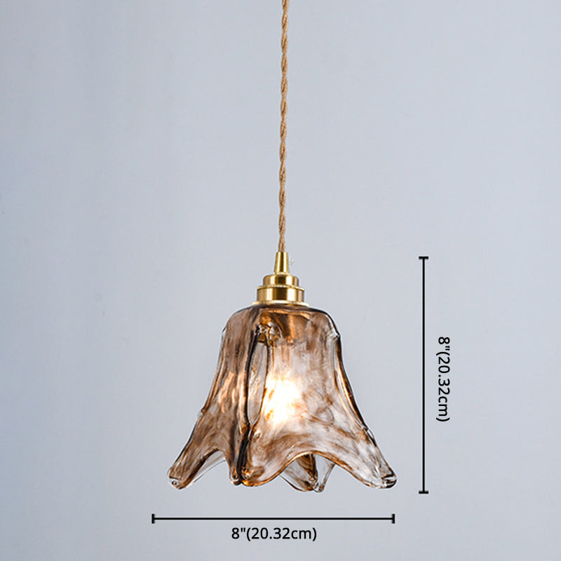 Retro Industrial 1 Light Pendant  Lamp Amber Alabaster Glass Pendant Lighting  for Living Room
