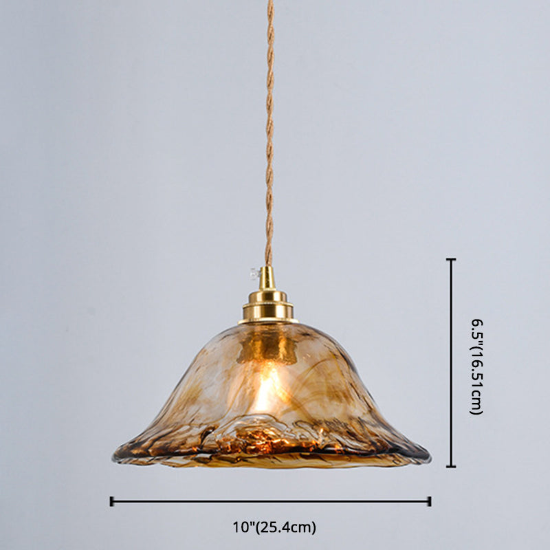 Retro Industrial 1 Light Pendant  Lamp Amber Alabaster Glass Pendant Lighting  for Living Room