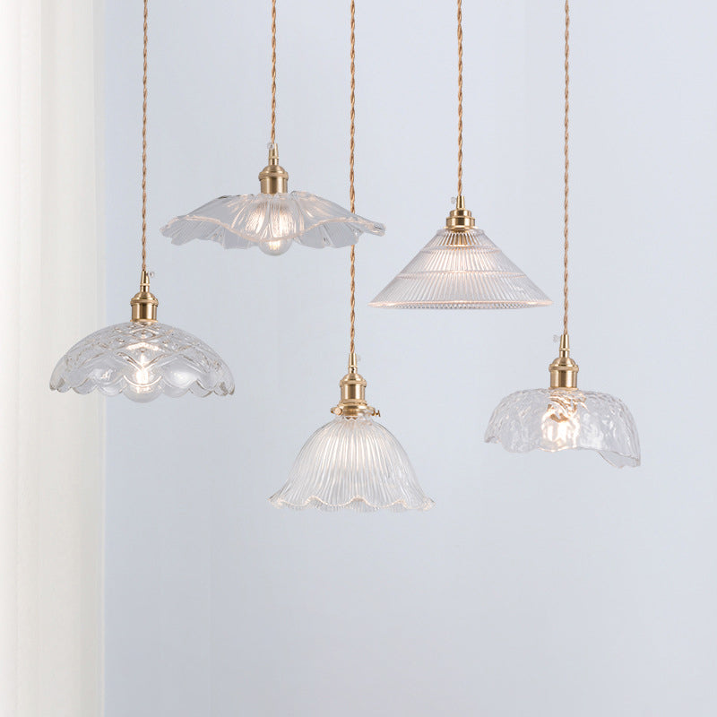 Retro Industrial Ceiling Pendant 1 Light Clear Glass Pendant Light for Kitchen